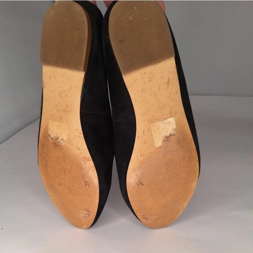 J Crew Black Suede Pointed‎ Toe Flat Loafer Shoes Women's